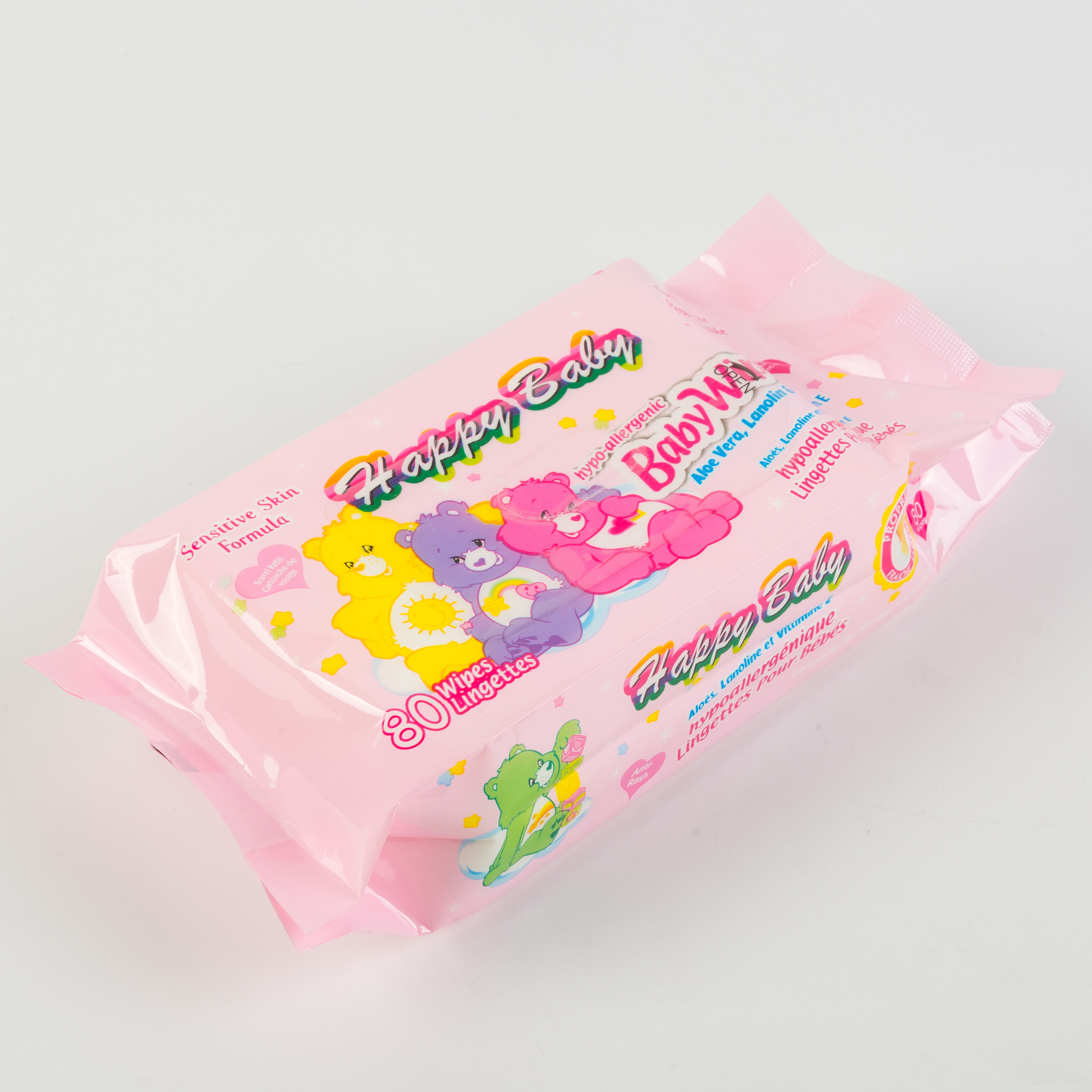 الجملة الصين 80pcs الشركة المصنعة المحترفة الشعار المخصص لفيلم العطور طويلة الأمد مناديل رطب نظيف الطفل